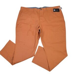 Mens Burnt Orange Cotton Chino Pants Gorpcore Business Casual Earthy Preppy